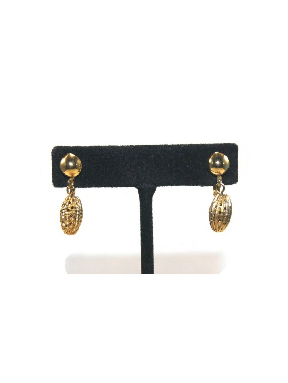 Vintage Avon Gold Tone Dangle Clip on Earrings. Avon Doorbell Hallmark.